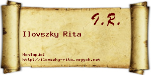 Ilovszky Rita névjegykártya